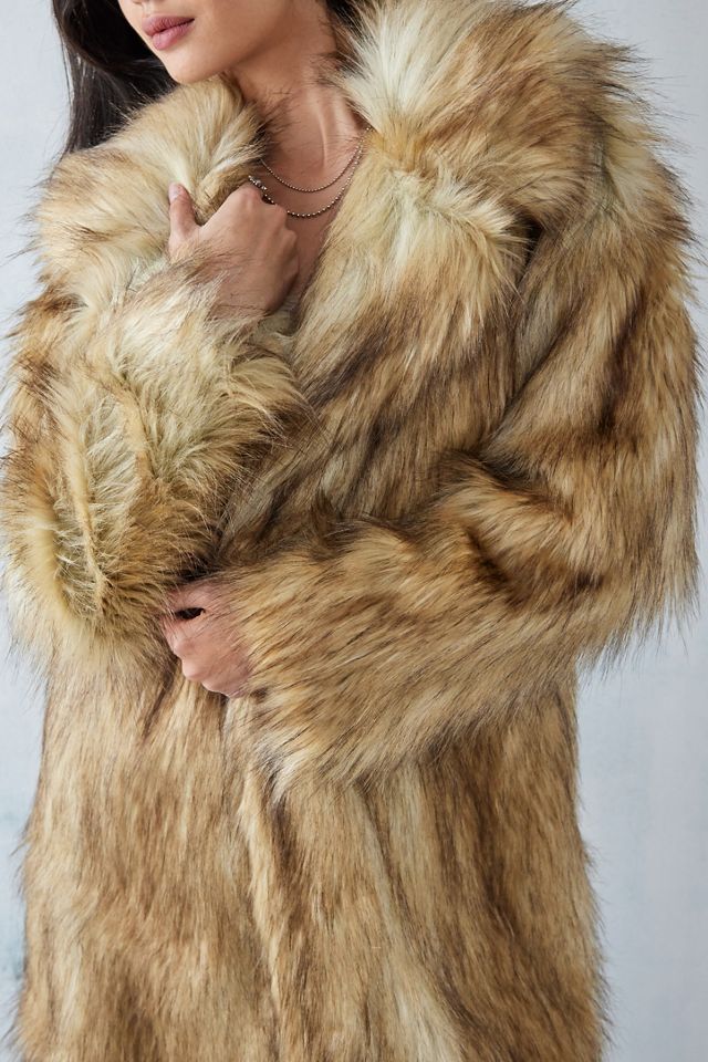 UO Clara Maxi Faux Fur Coat #4