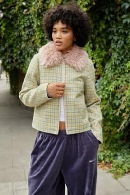 Kimchi Blue Mikey Faux Fur Collar Jacket XS at Urban Outfitters