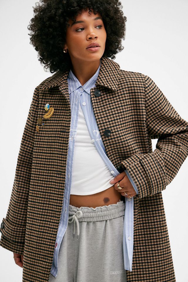 BDG Check Wool Trench Coat  #1