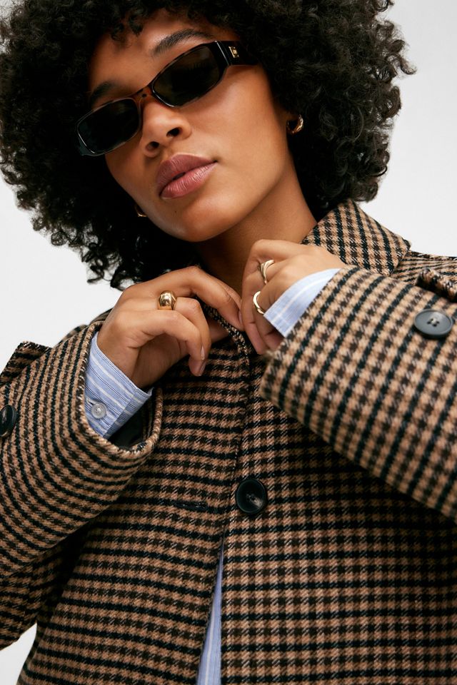 BDG Check Wool Trench Coat  #4