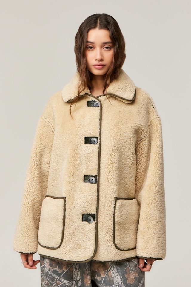 BDG Checked Borg Reversible Jacket #1