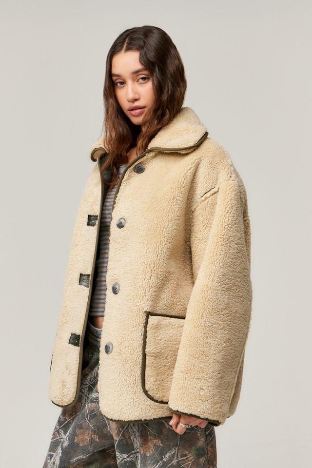 BDG Checked Borg Reversible Jacket #5