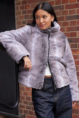 Silence + Noise Reversible Faux Fur Jacket