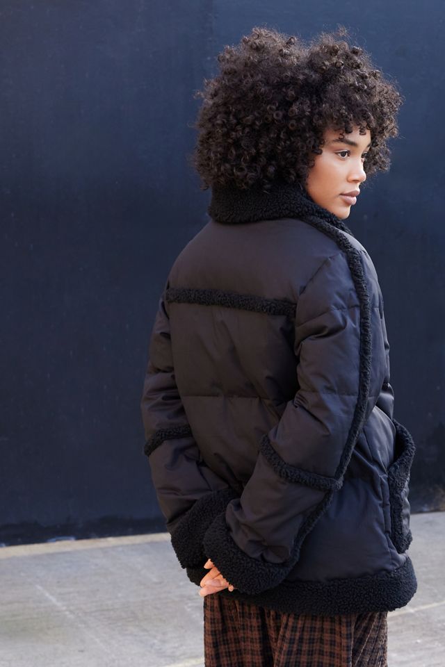 Kimchi Blue Borg Trim Puffer Coat #3