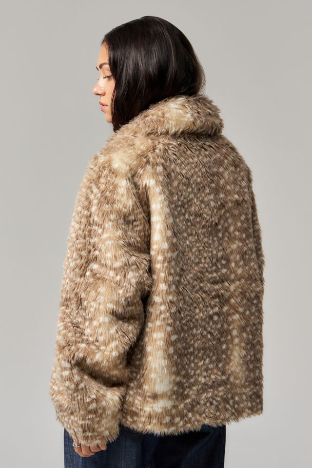 Silence + Noise Deer Faux Fur Coat #3