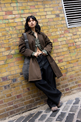 iets frans. Reese Trench Coat Jacket - Khaki XS at Urban Outfitters