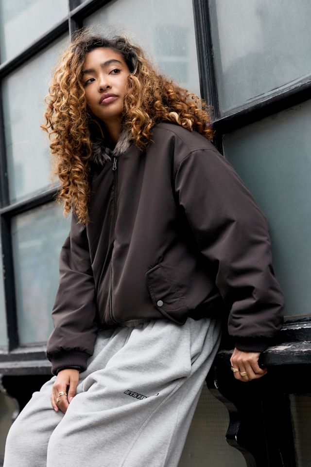 Silence + Noise Reversible Faux Fur Bomber Jacket #1