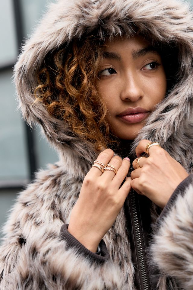 Silence + Noise Reversible Faux Fur Bomber Jacket #2