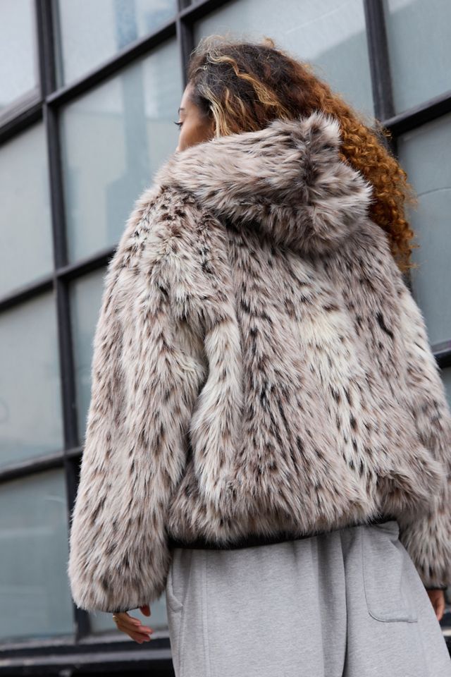 Silence + Noise Reversible Faux Fur Bomber Jacket #5