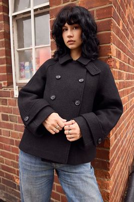 Manteau en laine croisé BDG