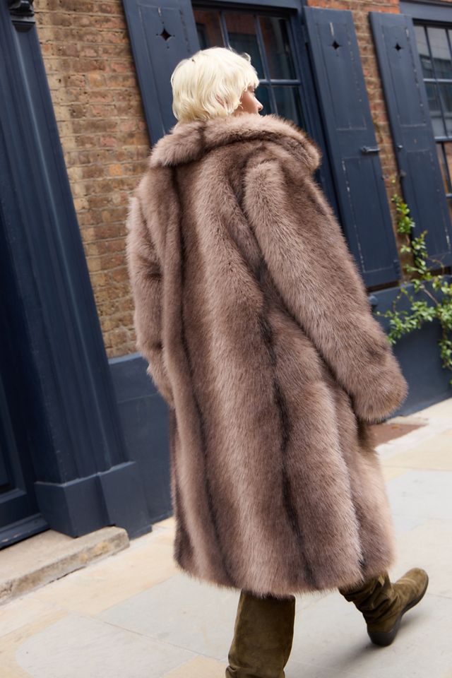 Abrigo Largo de Piel Sintética a Rayas Silence + Noise #3