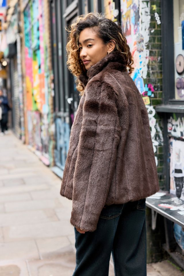 Veste courte en fausse fourrure pelucheuse Silence + Noise #4