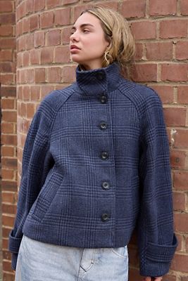 BDG Fiona Check Funnel Neck Jacket