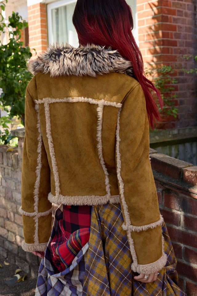 UO Ashleigh Asymmetric Faux Fur Trim Jacket #3