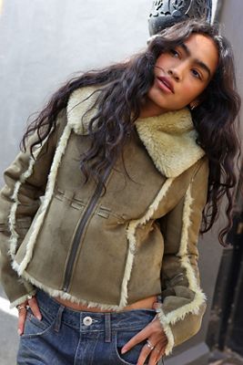 Veste Kimchi Blue Maya à bordure en fausse fourrure