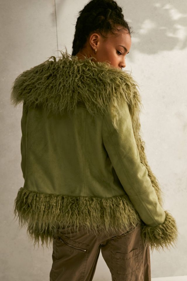 Faux fur hoodie outlet urban outfitters