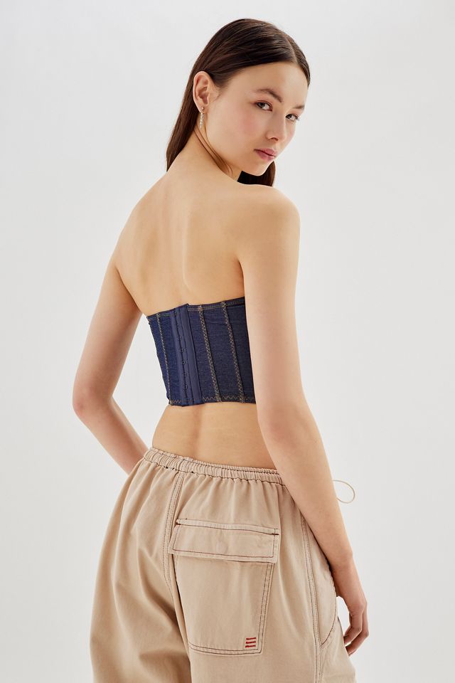 Corsetto Bustier in Denim Senza Spalline Out From Under #2