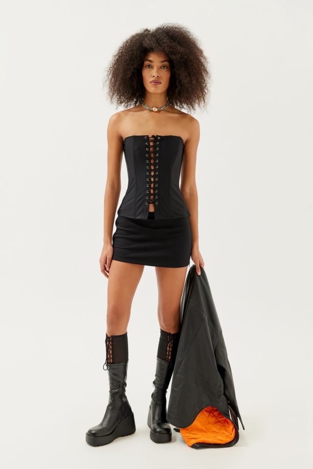 Out From Under Strapless Lace-Up Corset