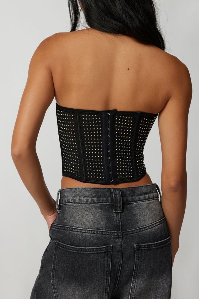 Out From Under Donatella Diamante Corset in Pink, Women's at Urban  Outfitters