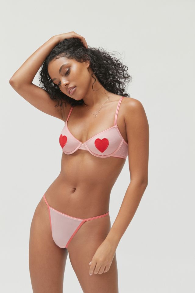 Heart applique bra