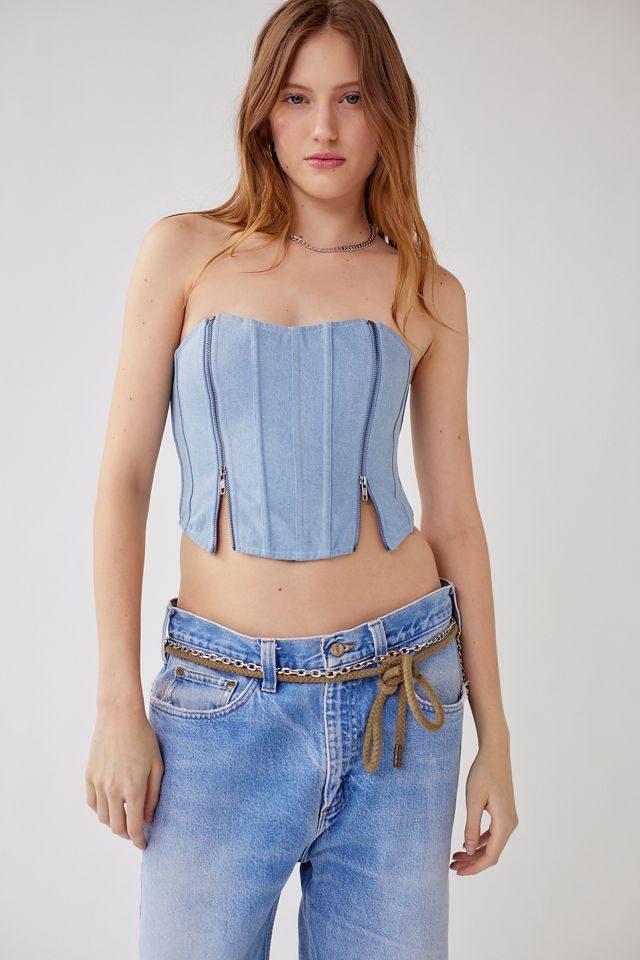 Corset en denim à double fermeture éclair Out From Under #3