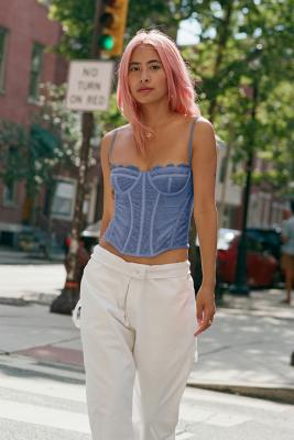 🌹 NEW Urban Outfitters Out From Under Modern Love Corset~Light Lime  Green~Small