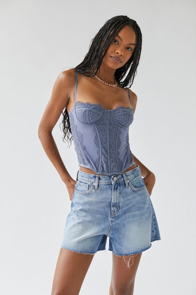 NWT Urban Outfitters Out From Under Modern Love Corset Washed Black Size  Small