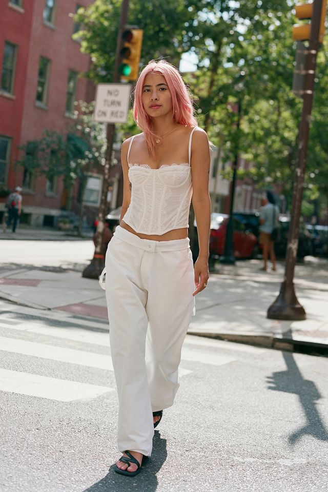 Urban Outfitters Out From Under White Modern Love Corset Size Large NWT -  Clothing