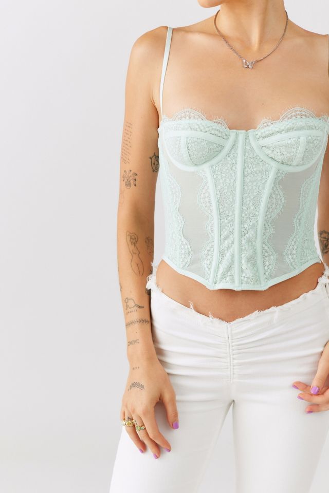 Urban Outfitters - Urban Outfitters Corset Top - Mint Green on