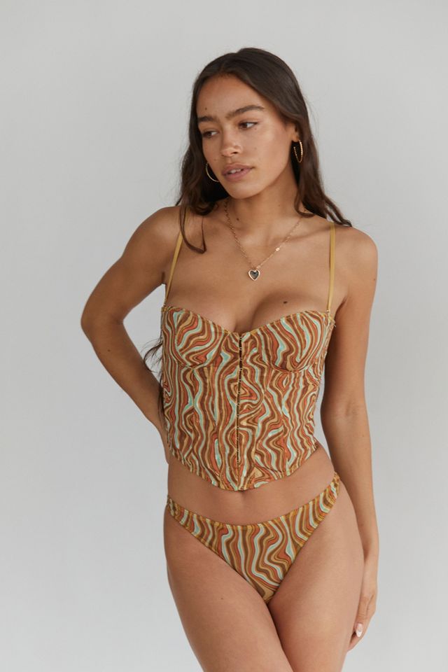 Out From Under Lucy Dot Mesh Corset, Urban Outfitters