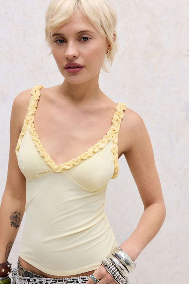 Out From Under Cammy Ruffle Mesh Cami #2