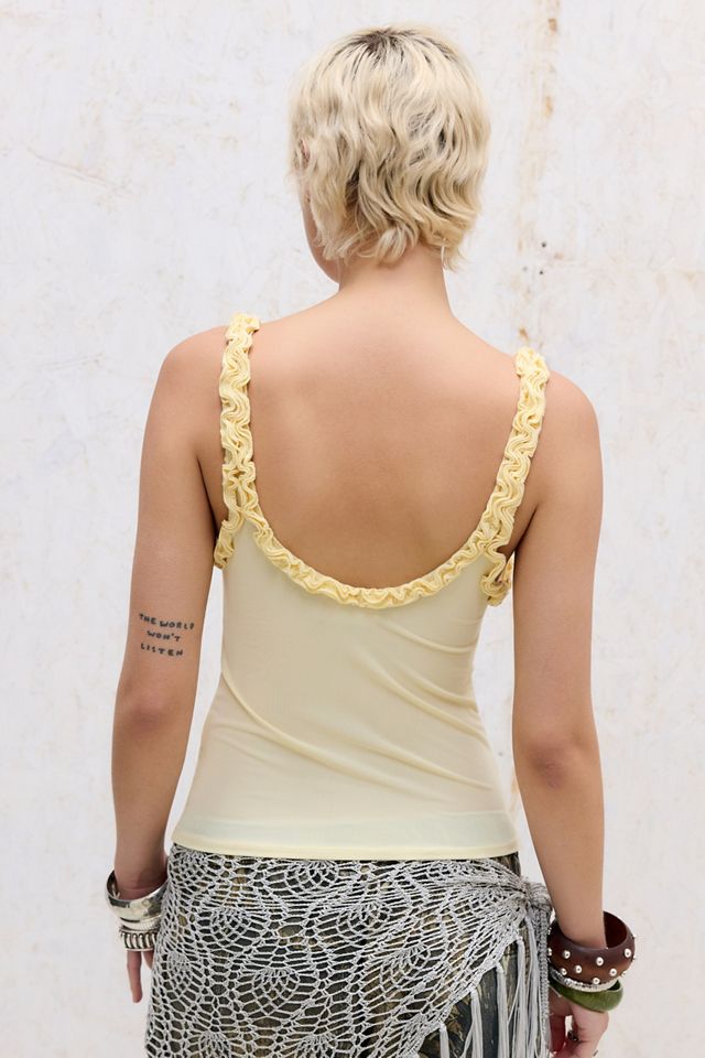 Out From Under Cammy Ruffle Mesh Cami #3