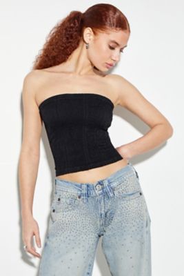 Strapless flowy crop top online