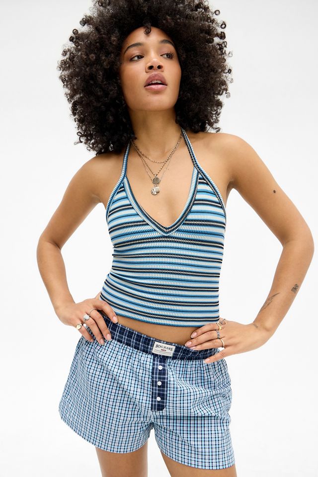 Haut Halter Rayé Bleu Andi Out From Under #1