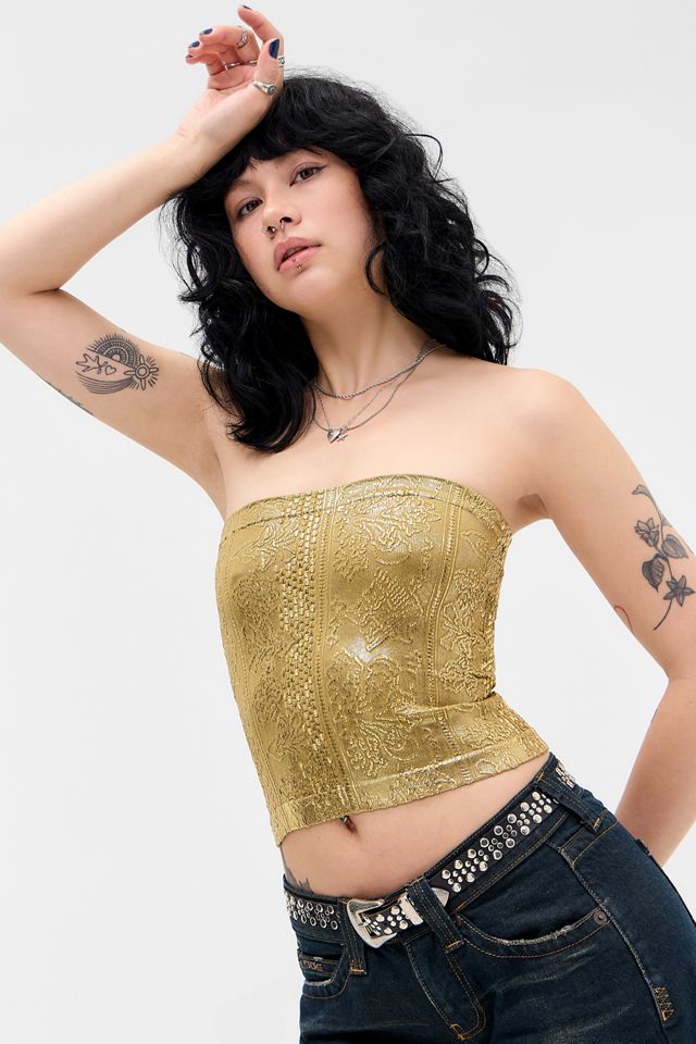 Top Bandeau con Tapiz Metalizado Out From Under #1