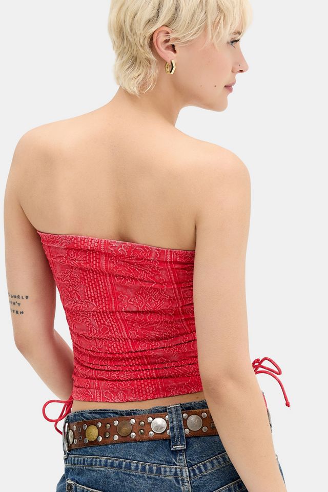 Out From Under Seamless Ruched Tapestry Bandeau Top #3