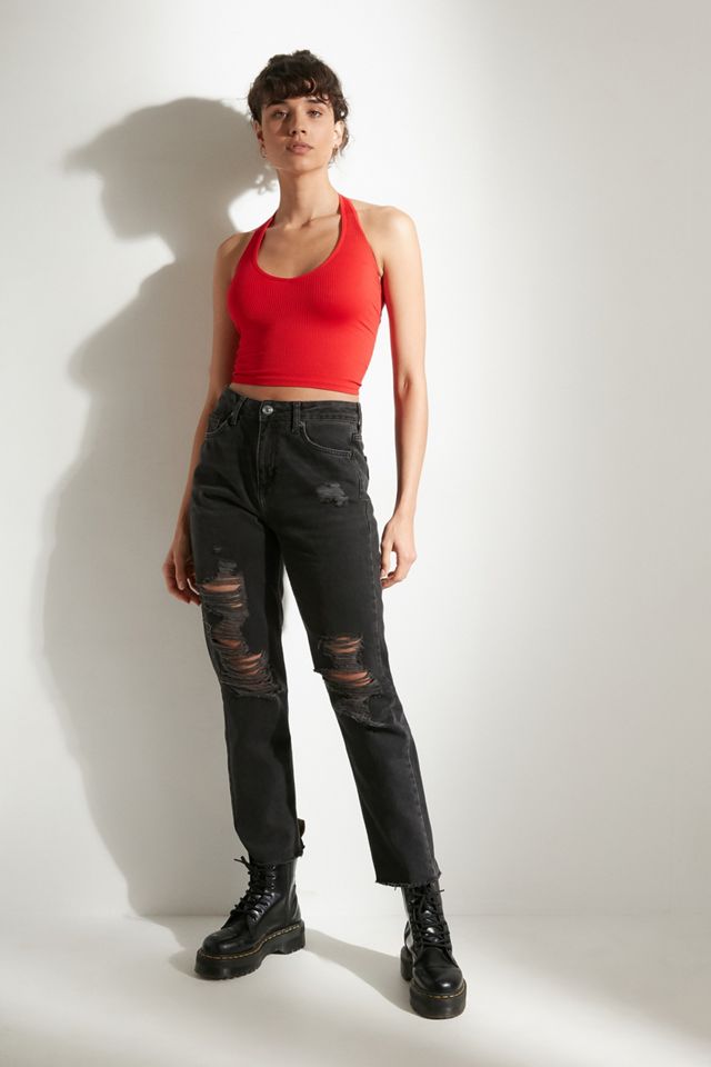 Fuera de debajo jackie sin costuras Plunge Halter Neck Top #2