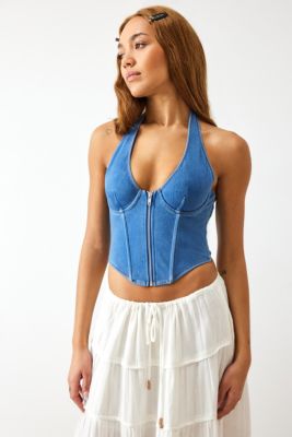 Urban Outfitters Corset Top Purple - $55 - From Chloe