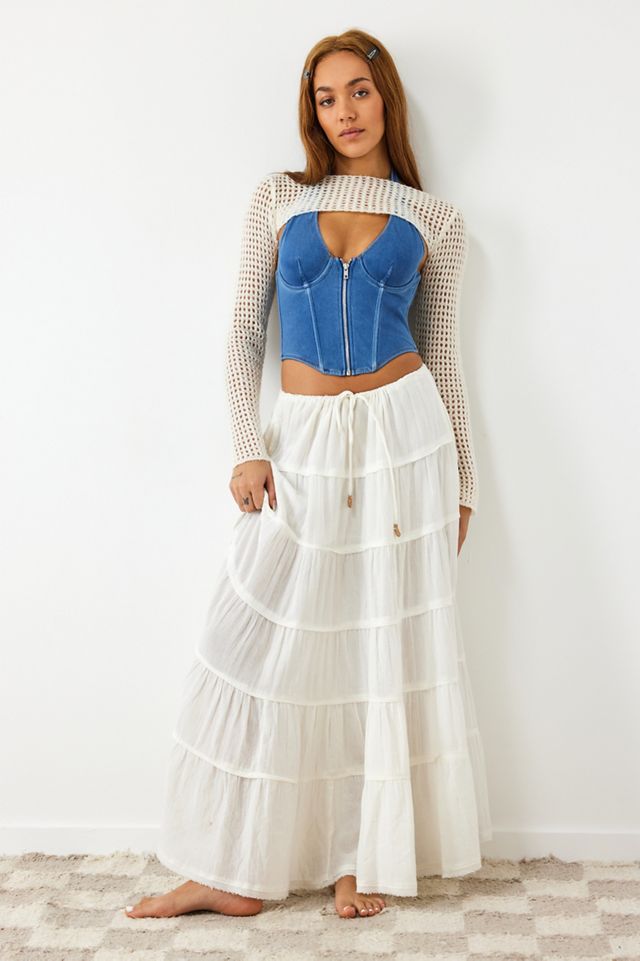 Corsetto in Denim con Collo Halter Out From Under #2