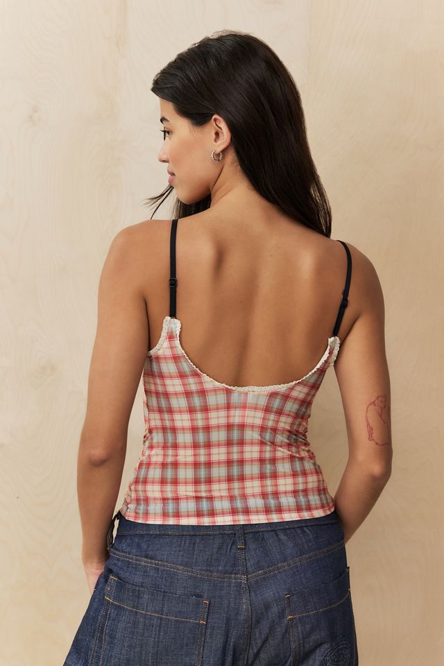 Out From Under Je T'aime Check Print Cami Top #2