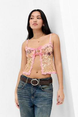 Mix Print Tie-Front Cami en taille: Large - Out From Under - Modalova