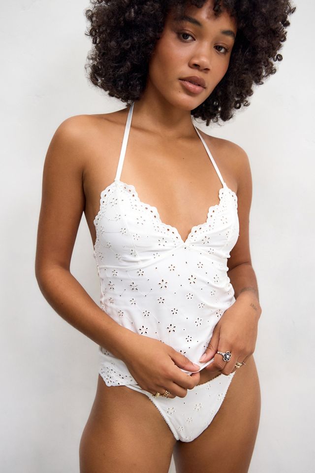 Out From Under Broderie Halter Cami #2