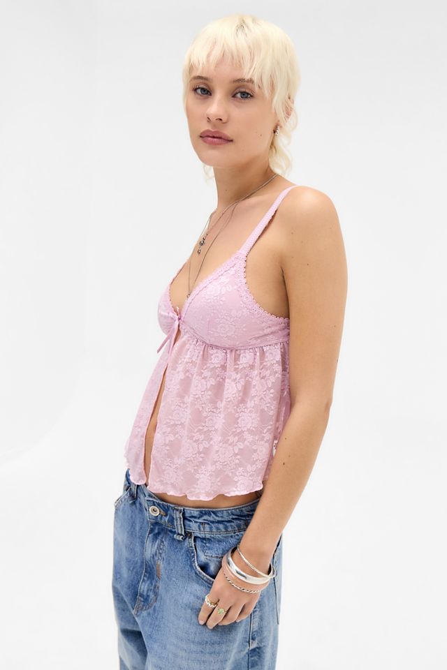 Out From Under Split Front Lace Cami #2