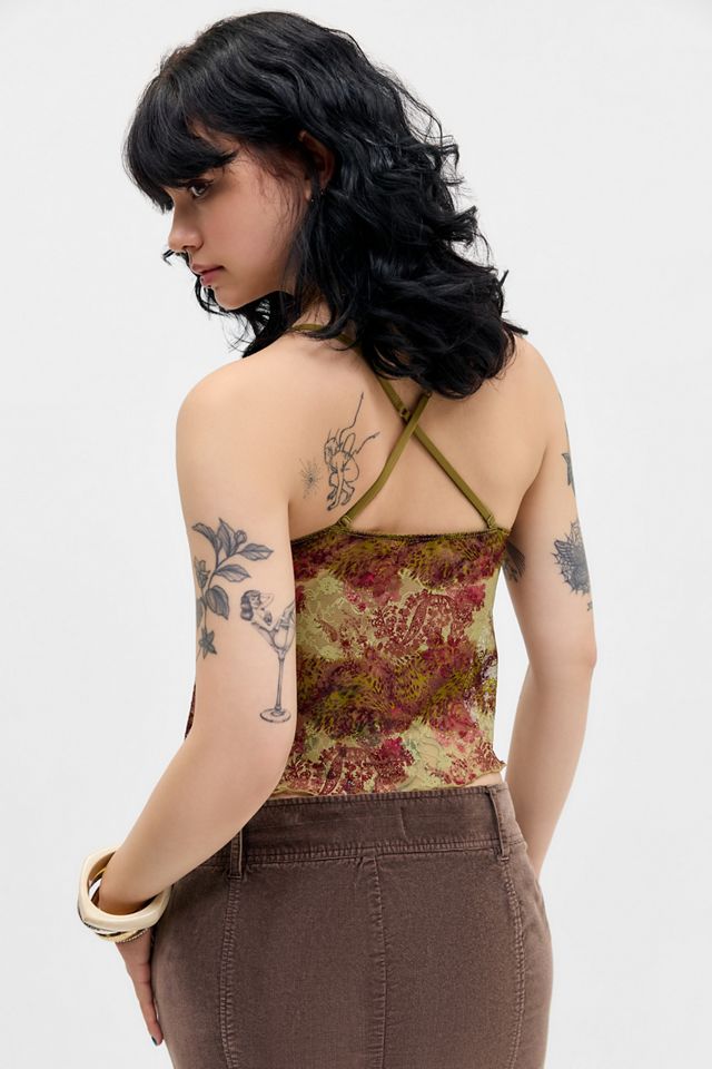 Camisola Out From Under Caqui Robyn con Estampado Floral y Animal #3
