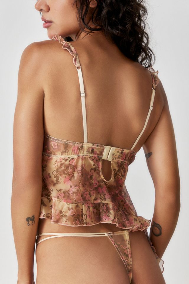 Out From Under Patsy Floral Asymmetric Corset Top  #2