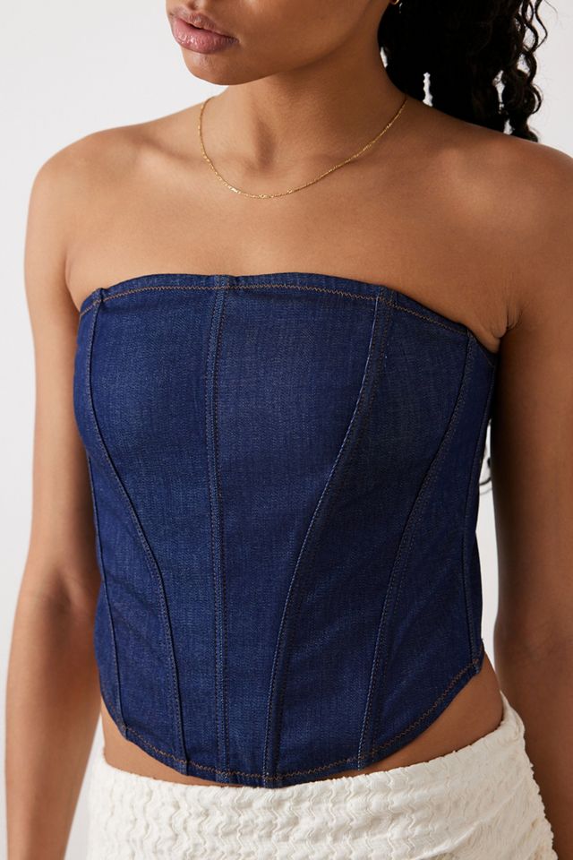 Out From Under Indigo Denim Corset  #1
