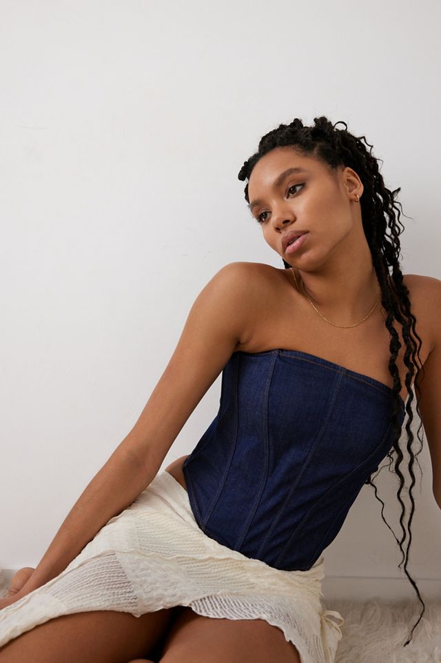 Out From Under Indigo Denim Corset  #3