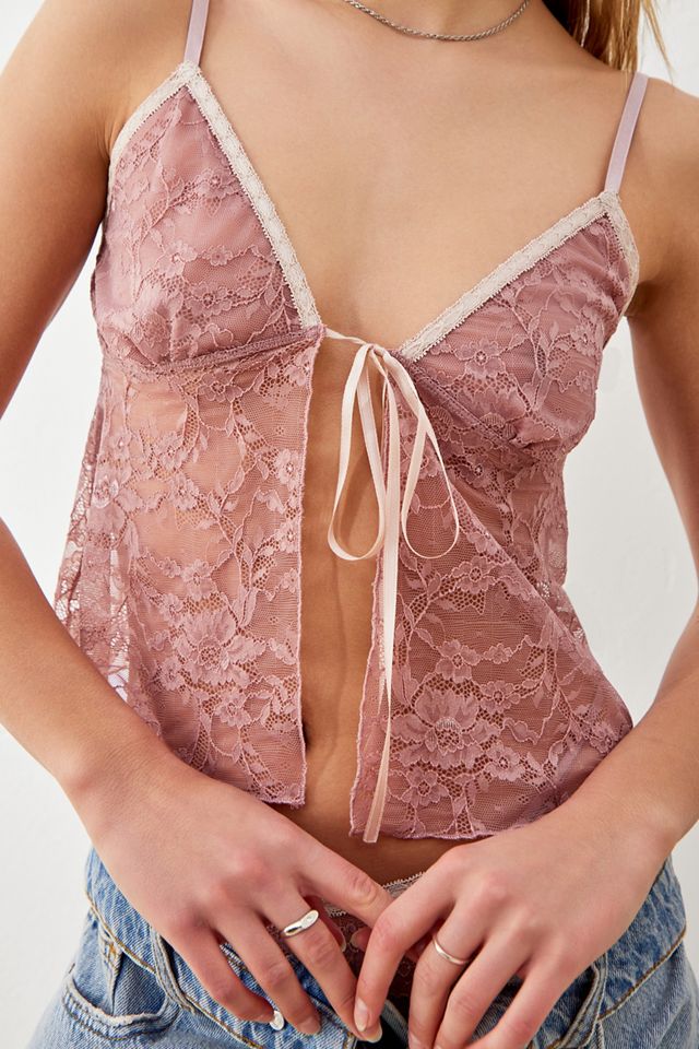 Out From Under Blue Mindy Lace Cami Top #1