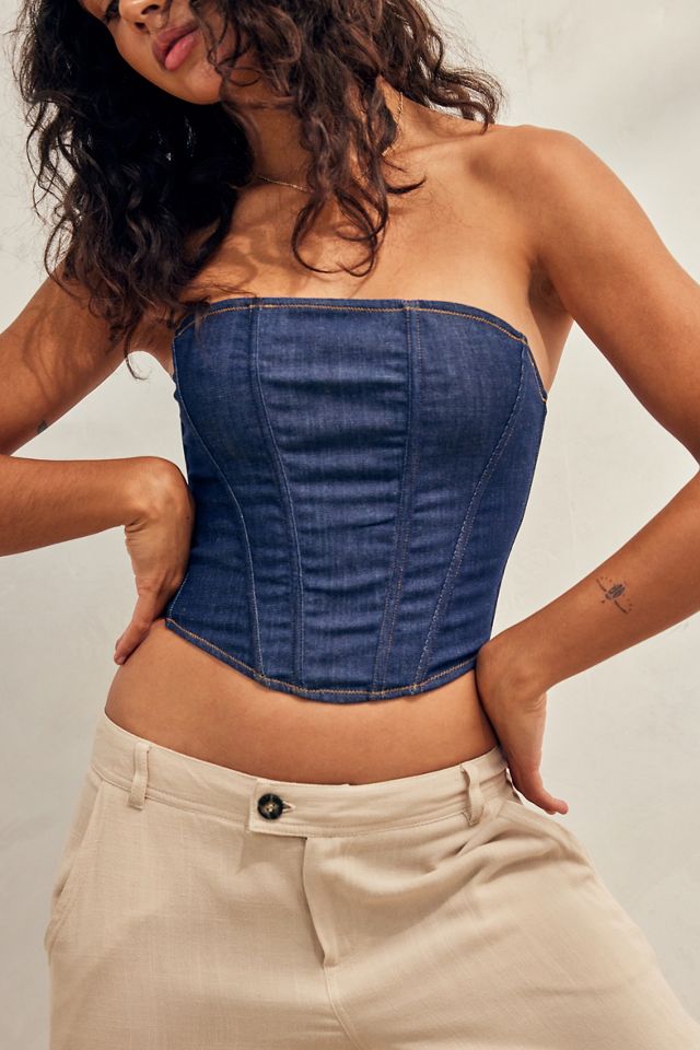 Out From Under Denim Corset Top #1