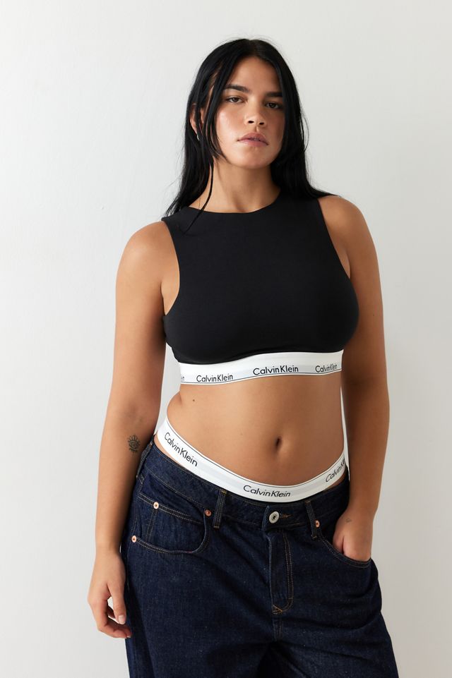 Calvin Klein – Moderne Baumwoll-Bralette mit offenem Rücken in Grau #1